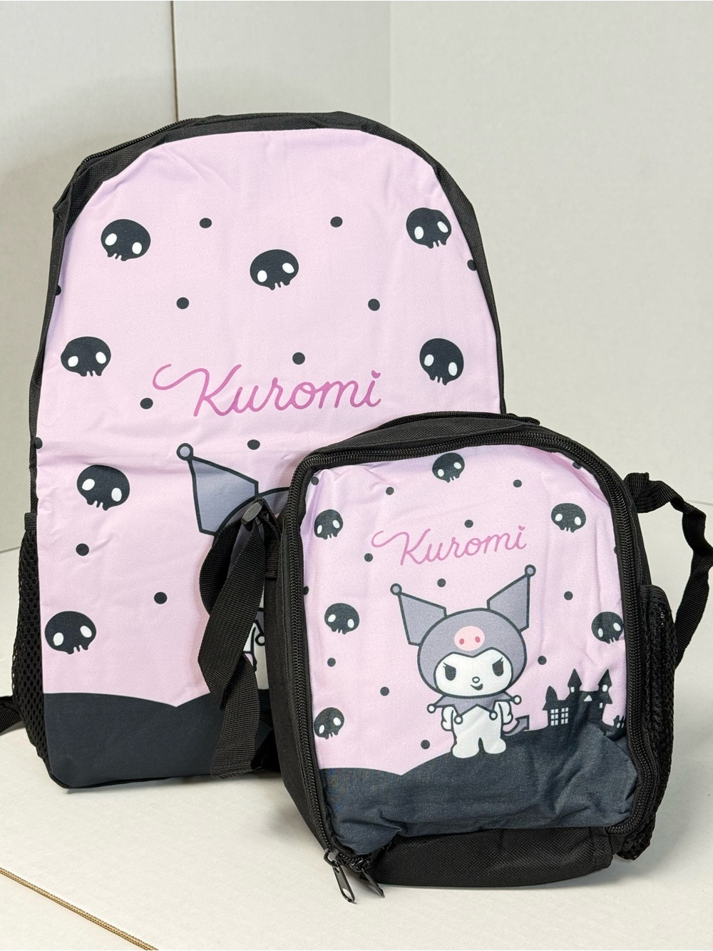 Kuromi Kids Backpack and Lunch Bag Set - Pink